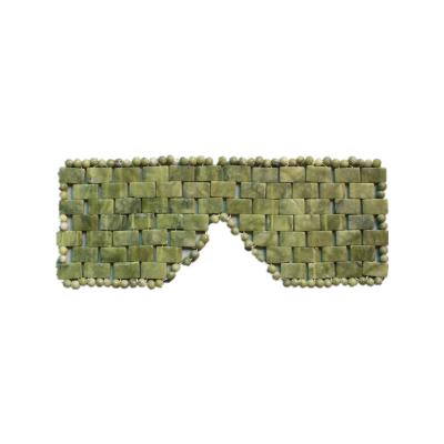 China Good Quality 100% Natural Yellow and Green Stone Jade Practical Economy Sleep Eye Patch Jade for sale