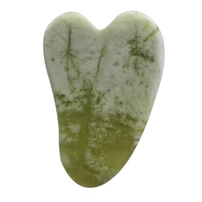 China 2021 natural new Jade Exquisite Workmanship Guasha Masage 100% natural green designed for face for sale