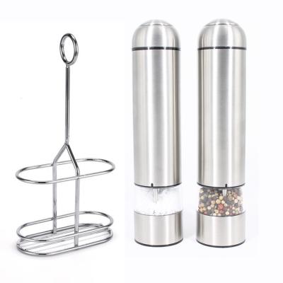 China Viable Factory Wholesale Electric Salt and Pepper Grinder Premium Stainless Steel Automatic Electric Pepper Mill with LED Light for sale