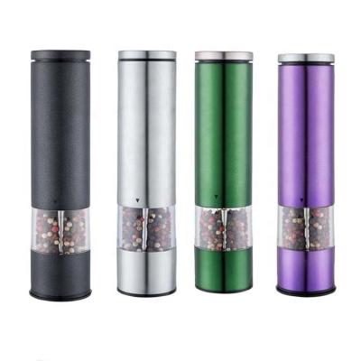 China 2022 Premium Stainless Steel Electric Salt and Pepper Crusher Sustainable Battery Operated Pepper Mill with LED Light for sale