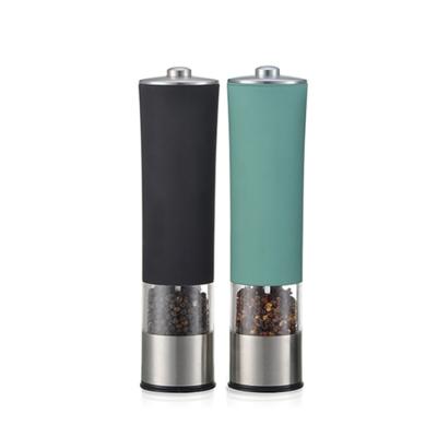 China Sustainable Factory Wholesale Battery Operated Electric Salt And Pepper Mill Set With LED Light for sale