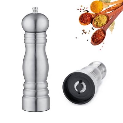 China New Arrival Viable Stainless Steel Salt and Pepper Mill Manual Adjustable Pepper Grinder Set for Kitchen for sale