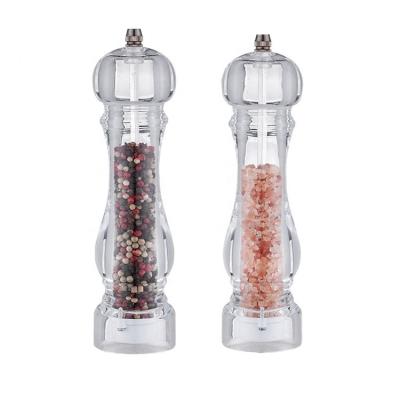 China Sustainable Manual Acrylic Salt And Pepper Grinder Adjustable Ceramic Pepper Mill For Kitchen for sale