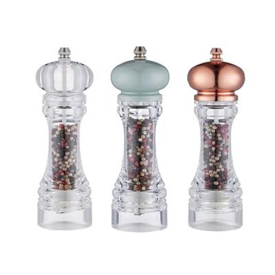 China Viable Factory Custom Acrylic Salt and Pepper Grinder Set Adjustable Manual Pepper Mill for sale