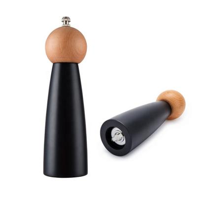 China Sustainable New Design Custom Wooden Salt and Pepper Grinder Set Manual Wooden Pepper Grinder Set for Kitchen for sale