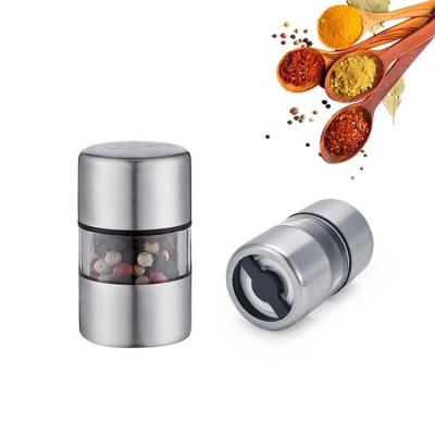 China New Sustainable Premium Mini Stainless Steel Salt and Pepper Grinder Set Portable Pepper Spice Grinder for sale