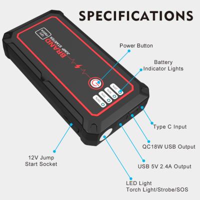 China 12V Multifunctional Portable Jump Starter 14000A 24V Battery Charger Power Bank Car Jump Starter for sale