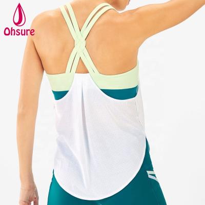 China New style anti-shrink sports vest fitness tank top set in bra women gym singlet yoga top tank top for sale