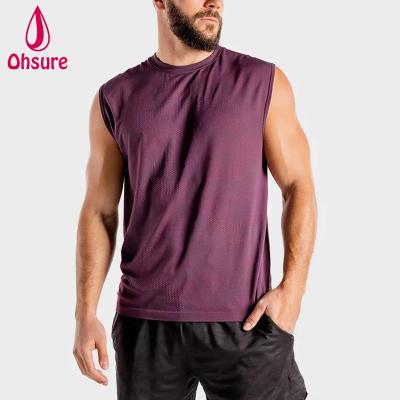 China OEM Wholesale QUICK DRY Breathable Camouflage Knitted Gym Low Workout Fitness Tank Basketball Men Active Wear Tank Top for sale