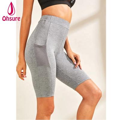 China Antibacterial Women Sports Tight Shorts Fitness Women Sports Running Shorts Pants With Mesh Pocket for sale