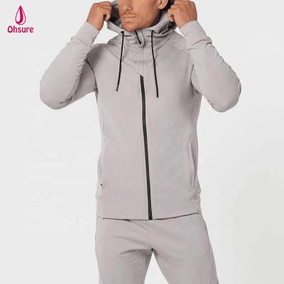 China 92% Polyester 8% Spandex Anti-Shrink Slim Fit Sports Hoodie Men's Gym Hoodie Zipper Up Hoodie for sale