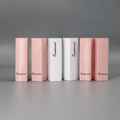 China Custom Logo Aluminum Lipstick Tubes 2021 Best Selling Recyclable Pink Lipstick Packaging for sale