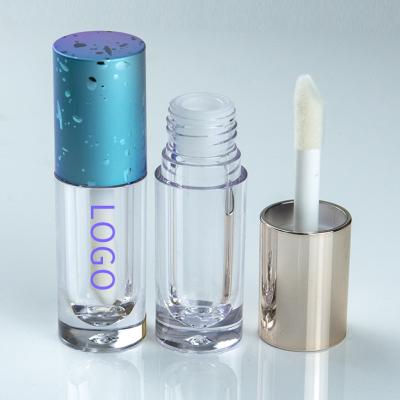 China Cosmetic Custom Short Color Round Pudsy Clear Empty Plastic Lip Gloss Tube Packaging Chunky Lipgloss Tubes for sale