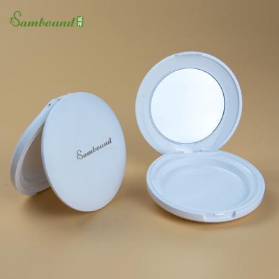 China Lighter Recyclable Custom White Powder Packaging Round Classic Empty Powder Crate Compact Container for sale