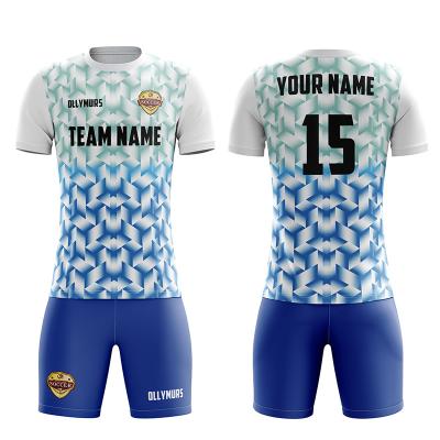 China Shirts & High Quality Sublimated Soccer Tops Full Set Jersey Quick Dry Custom Design Training Cheap Football Wear Team Soccer Uniform for sale