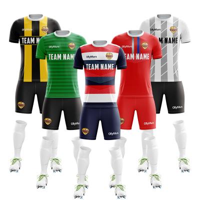 China Shirts & Tops Wholesale High Quality Soccer Shirt Uniform Custom Design Striped Soccer Jersey Wear for sale