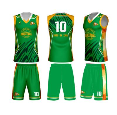 China OEM Wholesale Cheap Price Full Sublimation Print Team Logo Green Color Women's Breathable Design Girls Basketball Uniforms for sale