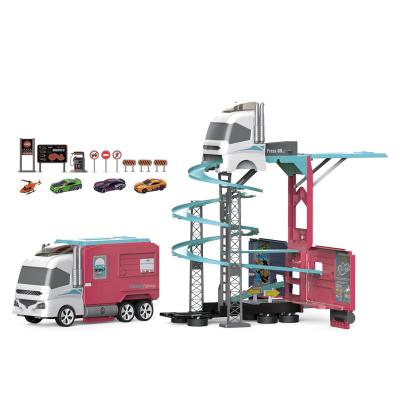 China 1.with noise 2.with noise 3PCS Die Cast Plastic Die Cast Toy Cars Kids Trailer Truck Model Toy Cars with noise for rc truck for sale