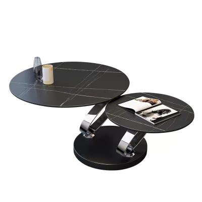 China Modern Round Nesting Coffee Table Set Modern Circle Table 2 For Living Room Accent End Side Table With Storage for sale