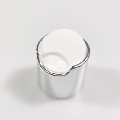 China Non Spill RUNNING Cosmetic Press Covers High Quality Aluminum Disc Top Press Bottle Plastic Cap For Cosmetic for sale