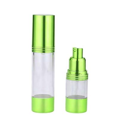 China Non Puddle Wholesale 15Ml 30Ml 40Ml 50ml Shiny Green Pink Cosmetic Travel Pump Airless Spray Bottle for sale