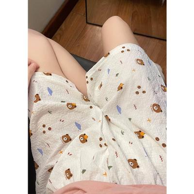 China Breathable Cartoon bear head print women's short pajama pants, light and comfortable summer casual shorts for sale