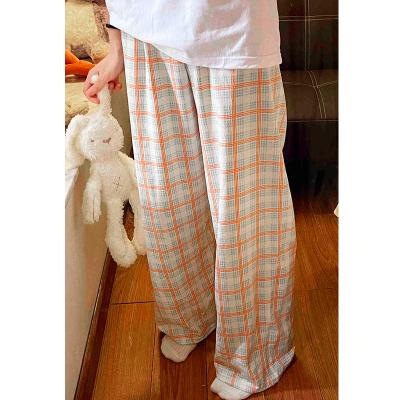 China Breathable Custom pajama pants, summer breathable sweet casual women's pajama pants striped casual pants for sale