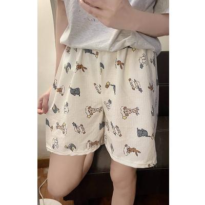 China Breathable Summer ladies pajama pants cartoon animal print playful cute, casual loose shorts to wear at home for sale