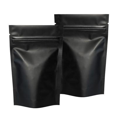 China Customized Printing Matte Foil Flat Zip Lock Seal Plastic Package Black Moisture Proof Packing Bag for sale