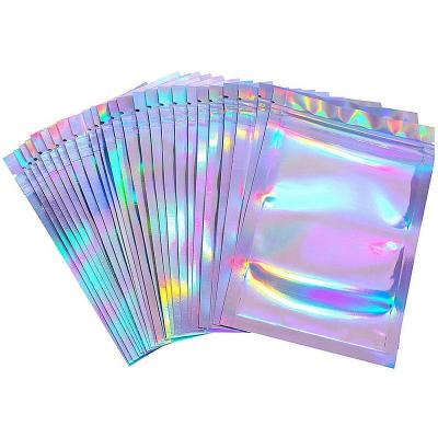 China Holographic Bag Moisture Proof Side Clear Aluminum Foil Laser Bags Hologram Pouch Seed Packaging for sale