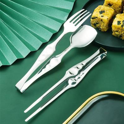 China Viable Hot Sale Kitchen Party Family Accessory Restaurant Use Food Serving Tools Grill Tongs 304 Stainless Steel Grill Food Tongs for sale