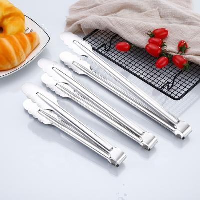 China Factory direct viable kitchen grill steak bread bbq auxiliary tongs 9/12/14 inch stainless steel food tongs for sale