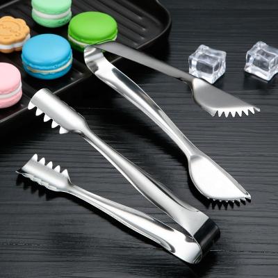 China Viable Multifunctional Use Mini Size Coffee Sugar Ice Clip Stainless Steel Food Tongs Grill Steak Bread Tongs for sale