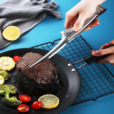 China Multifunctional Viable Use Korean Roast Meat Clip Tools BBQ Meat Tongs 304 Stainless Steel Food Tongs Grill Steak Bread Tongs for sale