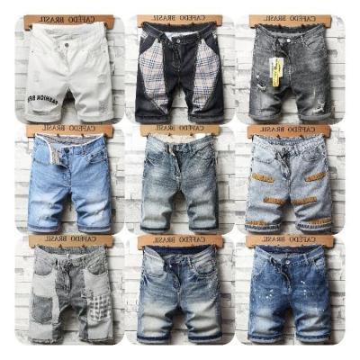 China Men's Jean Shorts Casual Distressed Ripped Denim Breathable Shorts Summer Short Pants With Pockets for sale