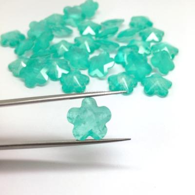 China Wuzhou color set or special shape of fire Paraiba Emerald Color Artificial Stone for smelting stone jewelry for sale