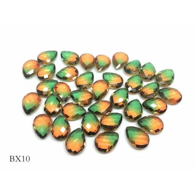 China NO Watermelon Tourmaline Pear Shape Loose Synthetic Gemstone For Earrings Jewelry for sale