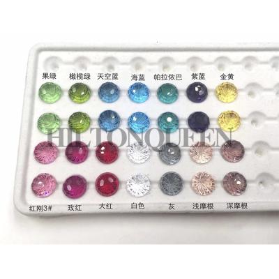 China NO cutting fireworks or flower shape colored synthetic gemstone for jewelry making for sale