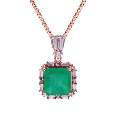 China 2019 CLASSIC Colorful Crystal Gemstone Pendants Necklaces Jewelry With Melting Emerald For Wedding for sale