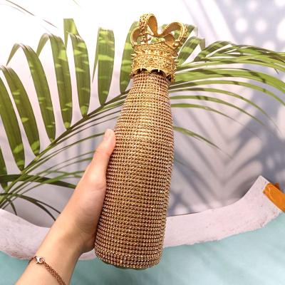 China Popular Luxury Diamond Rhinestone Thermal Drink Water Bottle Gifts Women Stainless Steel Custom Vacuum Bottles for sale