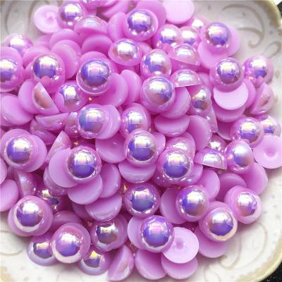 China Wholesale Price 10mm Imitation ABS Factory Loose Plastic Bead Half Round Flatback Pearl Beads for sale