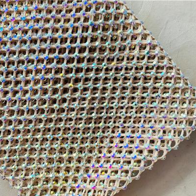 China Wholesale High Quality Flatback 30*40CM Rhinestone Mesh Trim Crystal Fabric For ab Shoes for sale