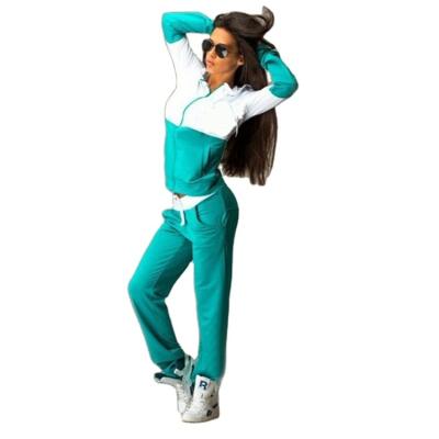 China Anti-UV Crop Top Womens Jogging Tracksuit Sports Women Outdoor Training Set for sale