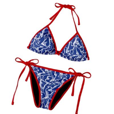 China Luxury Custom Swimsuit Anti-UV Swimsuit Famous Brands Women's Swimwear Bikini Letter Print Sexy Two-Piece Swimwear for sale