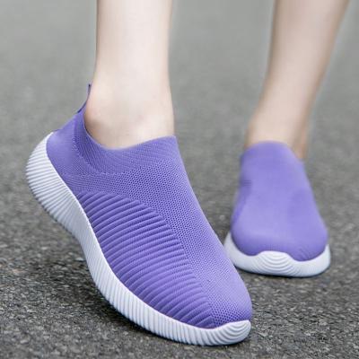 China Popular Flat Women Ladies Shoes Women Stretch White Sports Shoes Chaussures Femme Zapatillas Mujer Woman Gym Shoes Size 8.5 Cloth Sock Sneakers for sale