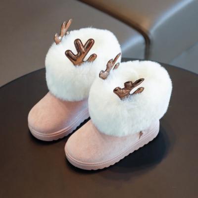 China New Winter Anti-slippery Warm Children's Cute Snow Boots Christmas Plus Velvet Cotton Boots Kids Shoes for sale