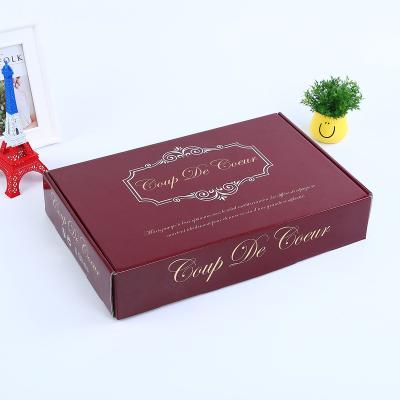 China Pink Logo Paper Box Paper Package Recycled Cardboard Gift Clothes Packaging Recyclable Folding Personal Cardboard for sale