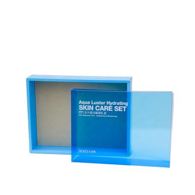 China Recycled Materials Lid And Base Type Rigid Cardboard Skincare Gift Packaging Box With Dividers for sale