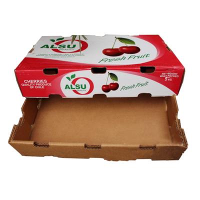 China Recycled Materials Corrugated Printing Color Fruit Storage Kraft Paper Box (Cherry Tomato Orange) for sale