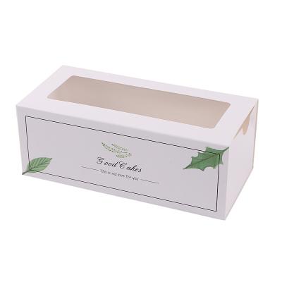 China OEM Premium Size Disposable Cake Paper Food Cake Boxes With Compartment, Paper Cake Box With PVC Window for sale